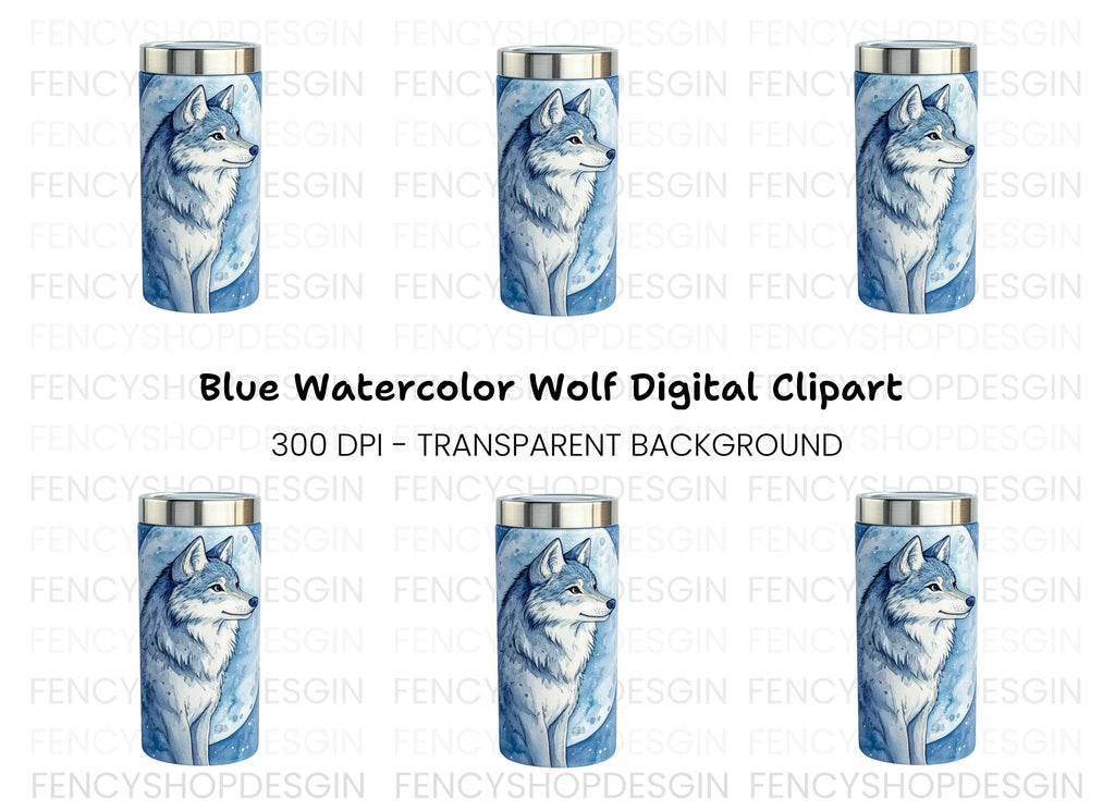 Blue Wolf Travel Clipart Bundle