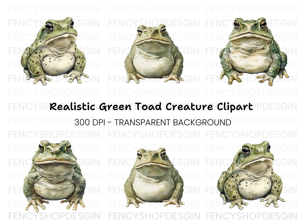Green Toad Clipart Bundle