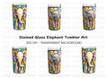 Stained Glass Elephant Clipart Bundle