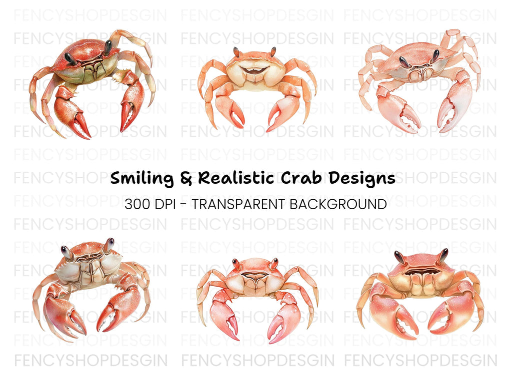 Cute Crab Clipart Bundle