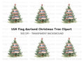 American Flag Christmas Tree Clipart Bundle
