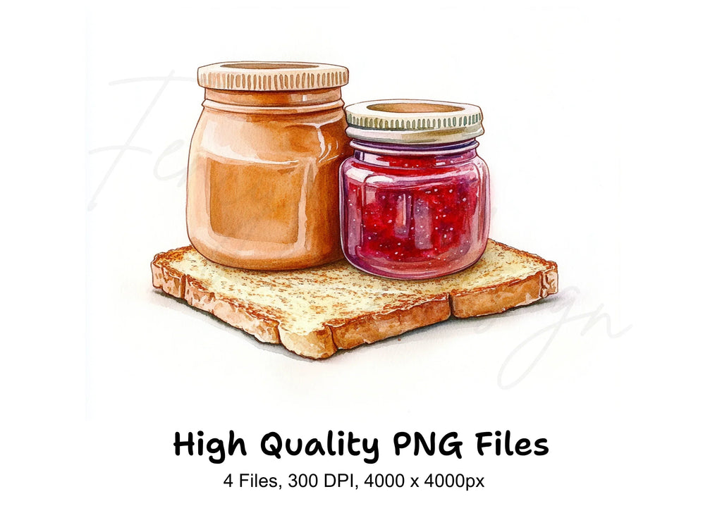 Peanut Butter and Jelly Toast Clipart Bundle