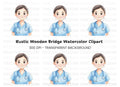 Friendly Nurse with Stethoscope Clipart Bundle