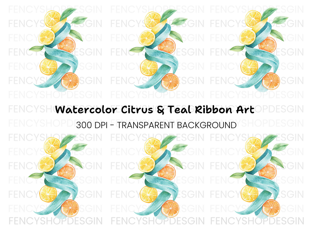 Citrus Swirl Clipart Bundle