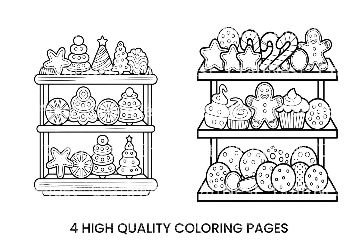 Christmas Sweets Display Coloring Books