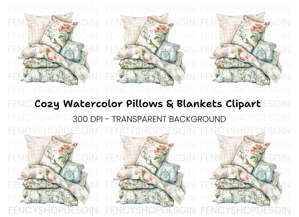 Floral Pillows Clipart Bundle