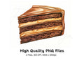 Chocolate Cake Slices Clipart Bundle