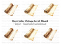 Vintage Old Scrolls Clipart Bundle