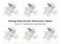 Vintage Baby Stroller Clipart Bundle