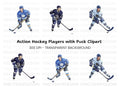 Ice Hockey Action Figures Clipart Bundle