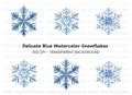 Deep Blue Snowflake Clipart Bundle