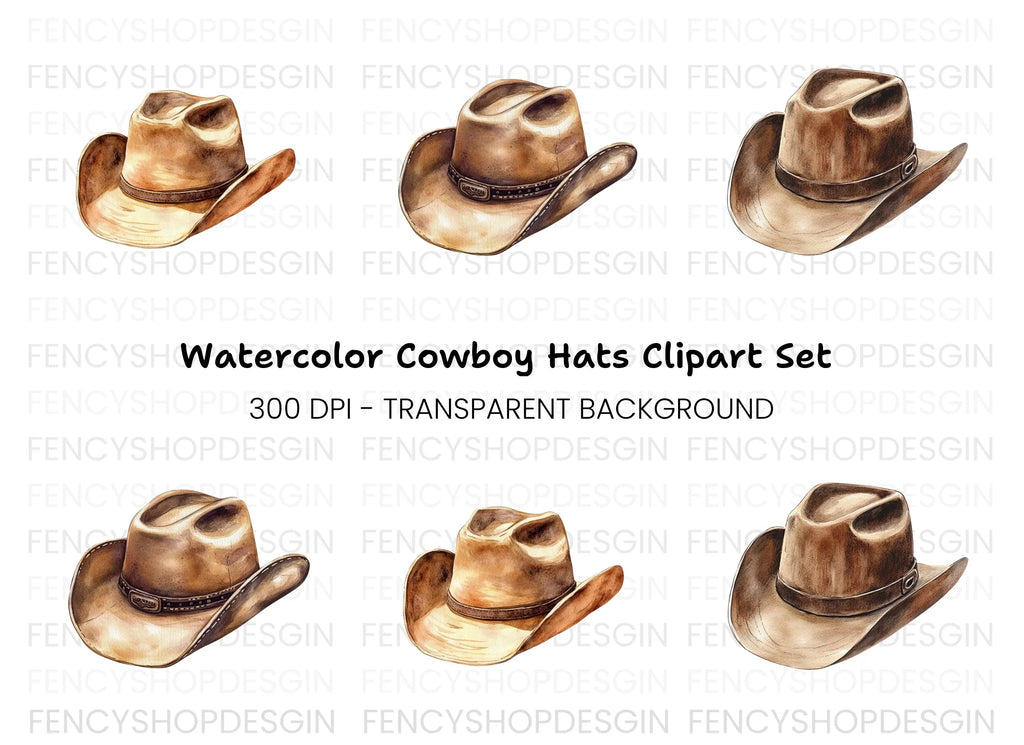 Rustic Cowboy Hats Clipart Bundle
