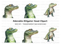 Cute Alligator Clipart Bundle