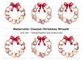 Seashell Christmas Wreath Clipart Bundle