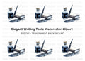 Inkwell Pen Feather Book Clipart Bundle