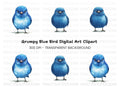 Angry Blue Bird Clipart Bundle