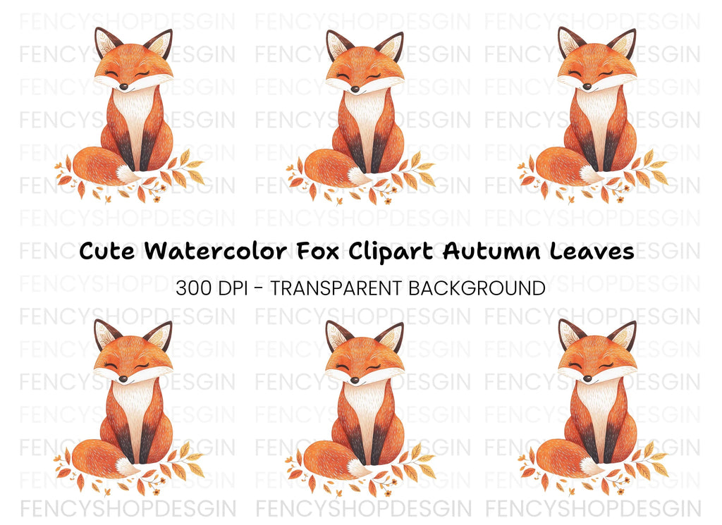 Cute Woodland Fox Clipart Bundle
