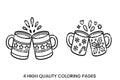Christmas Mugs Cheers Coloring Books
