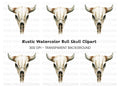 Boho Bull Skull Clipart Bundle