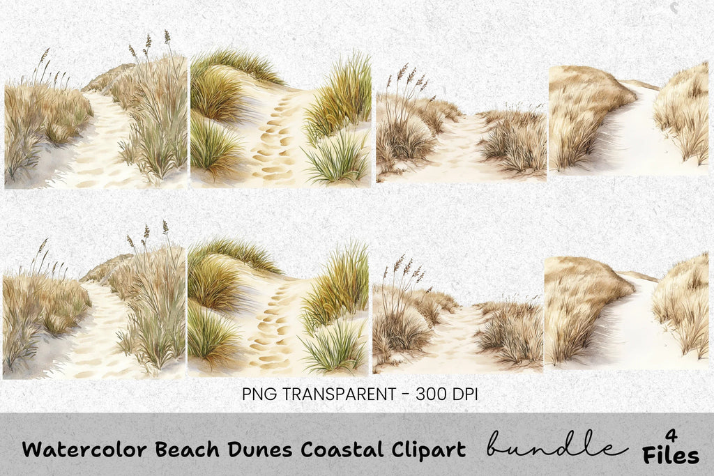 Beach Dunes Coastal Clipart Bundle