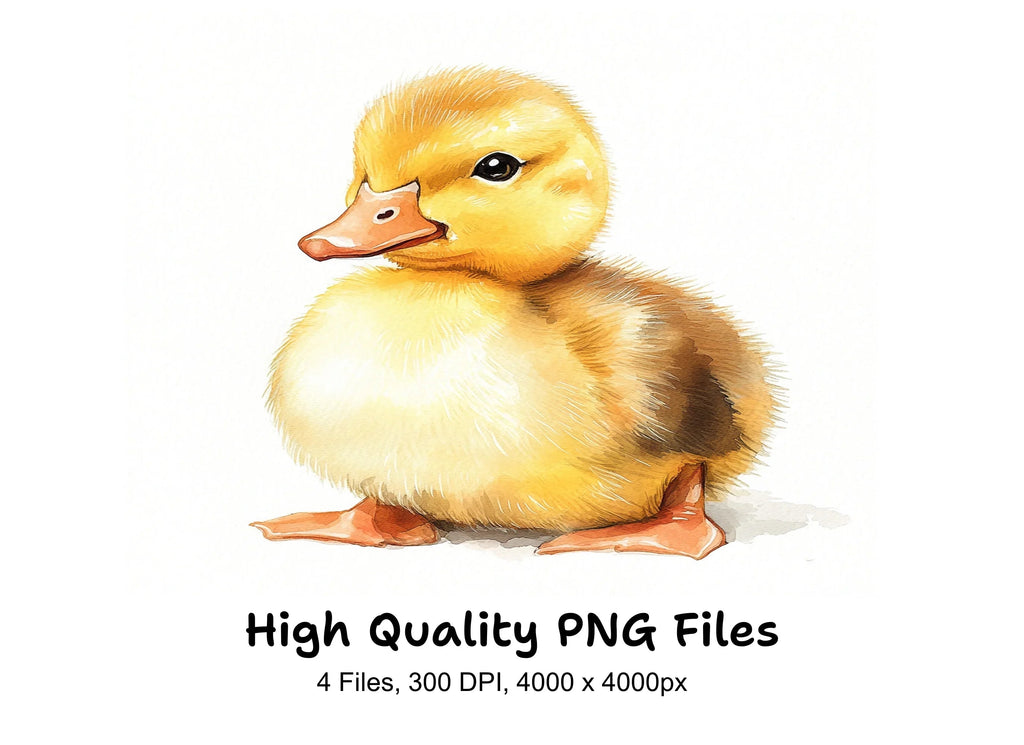 Cute Fluffy Duckling Clipart Bundle