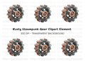 Rustic Steampunk Gear Clipart Bundle