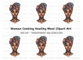 African Woman Headwrap Clipart Bundle