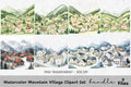 Mountain Village Clipart Bundle