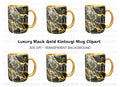 Kintsugi Gold Cracked Black Clipart Bundle