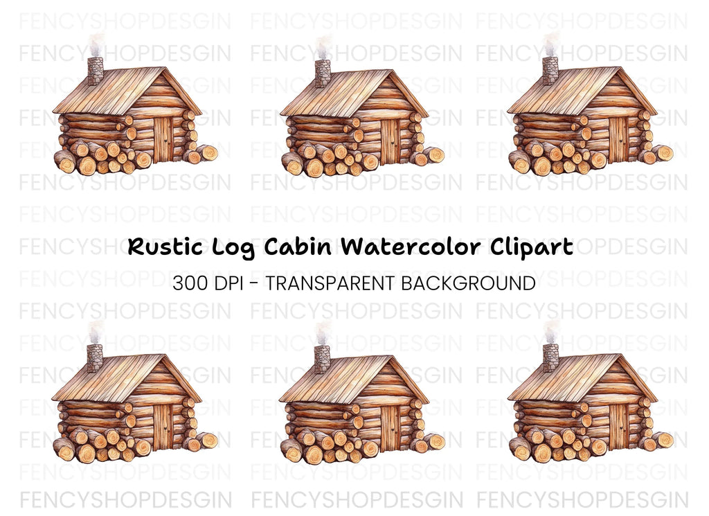 Cozy Log Cabin Clipart Bundle