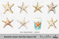 Realistic Ocean Starfish Clipart Bundle