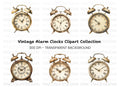 Vintage Alarm Clocks Clipart Bundle
