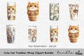 Cute Cat Tumbler Clipart Bundle