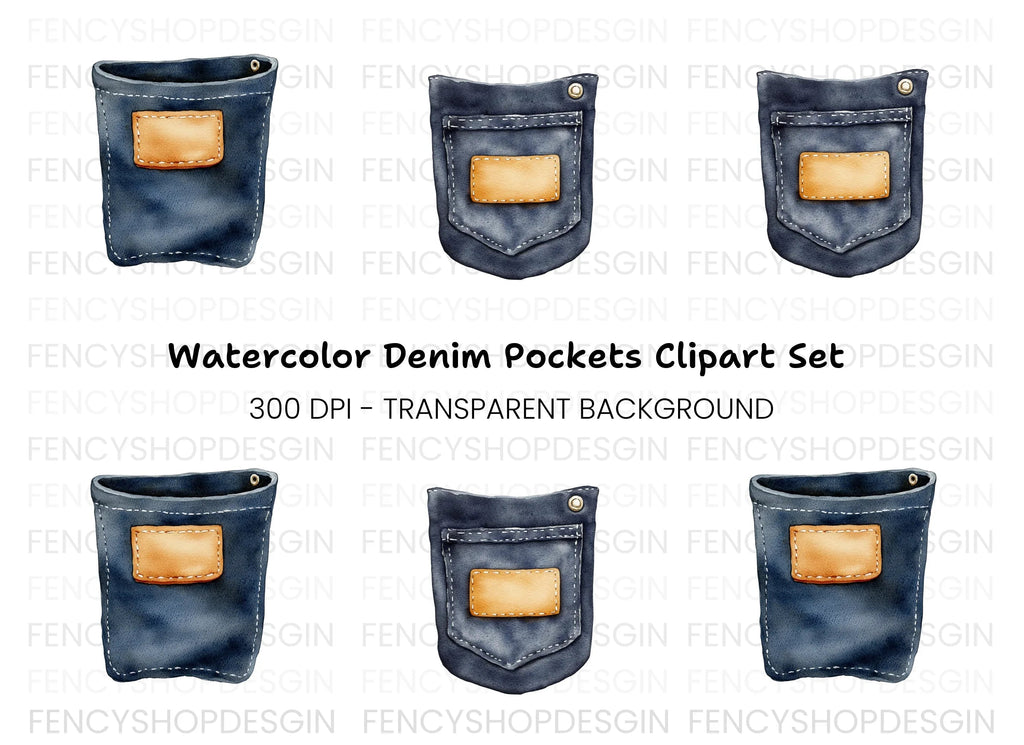 Denim Pockets Clipart Bundle