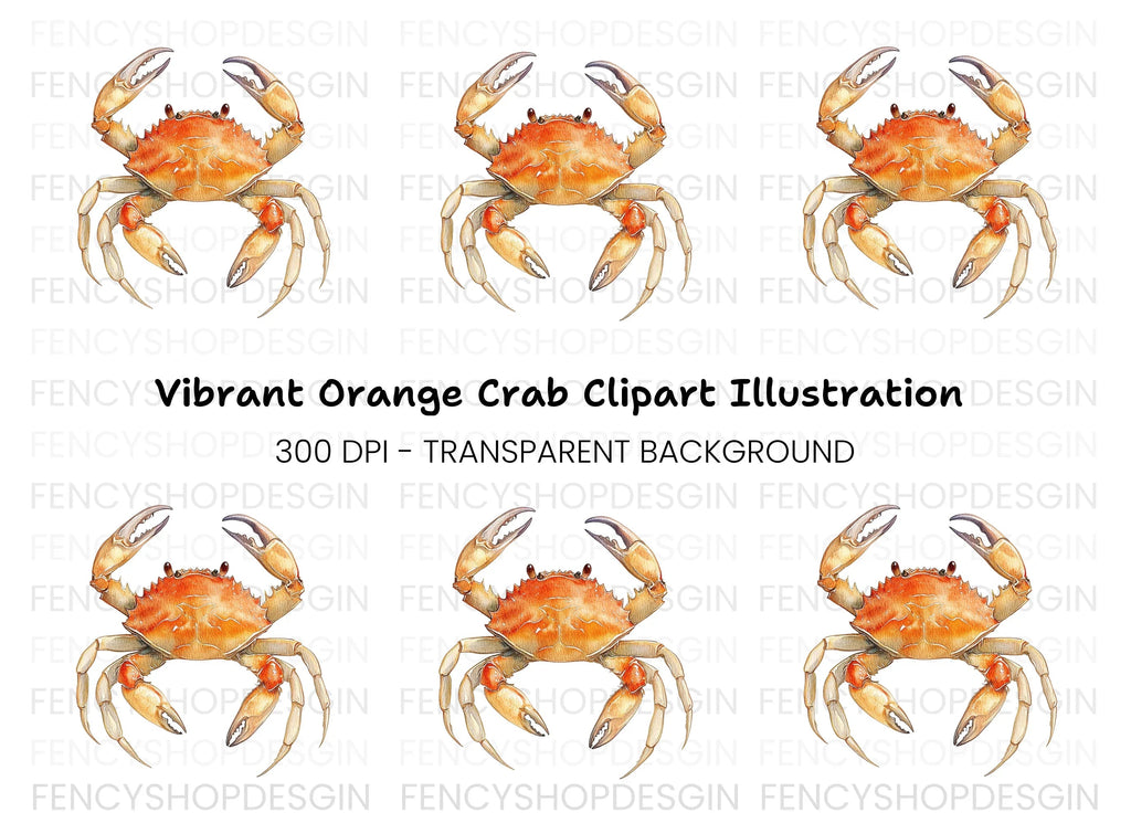 Orange Crab Clipart Bundle