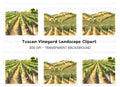 Vineyard Landscape Clipart Bundle