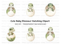 Cute Baby Dinosaur Hatching Clipart Bundle