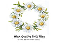 Charming Daisy Flower Wreath Clipart Bundle