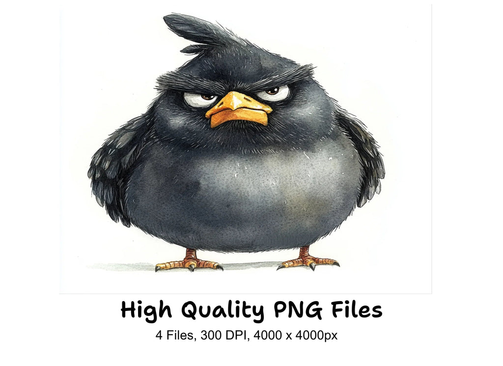 Angry Black Birds Clipart Bundle
