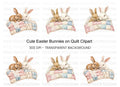 Cute Bunny Friends Under Quilt Clipart Bundle