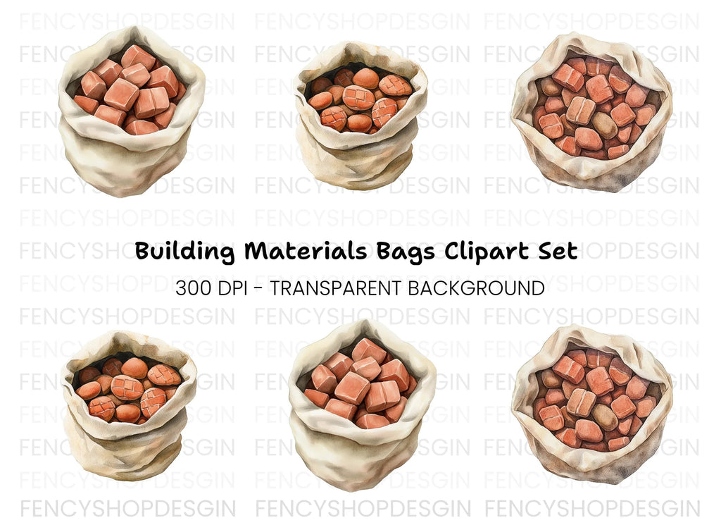 Rustic Clay Bricks and Stones Clipart Bundle