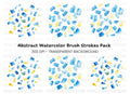 Abstract Blue Yellow Strokes Clipart Bundle
