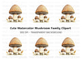 Cute Mushroom Family Clipart Bundle