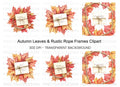 Autumn Leaves & Rustic Envelopes Clipart Bundle