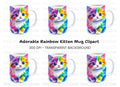 Cute Rainbow Cat Clipart Bundle