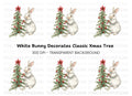 Cute Bunny Decorating Christmas Tree Clipart Bundle