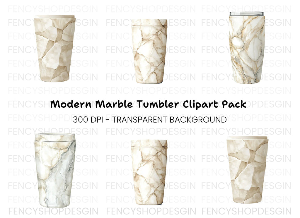 Marble Tumbler Designs Clipart Bundle