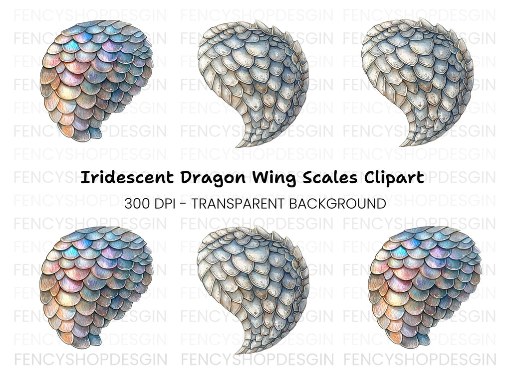 Shimmering Dragon Scale Textures Clipart Bundle