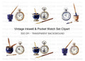 Vintage Writing Tools Clipart Bundle