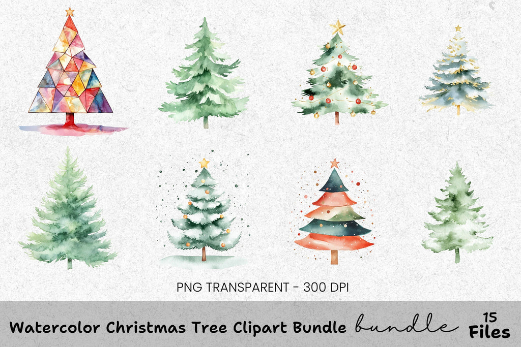 Christmas Tree Clipart Bundle